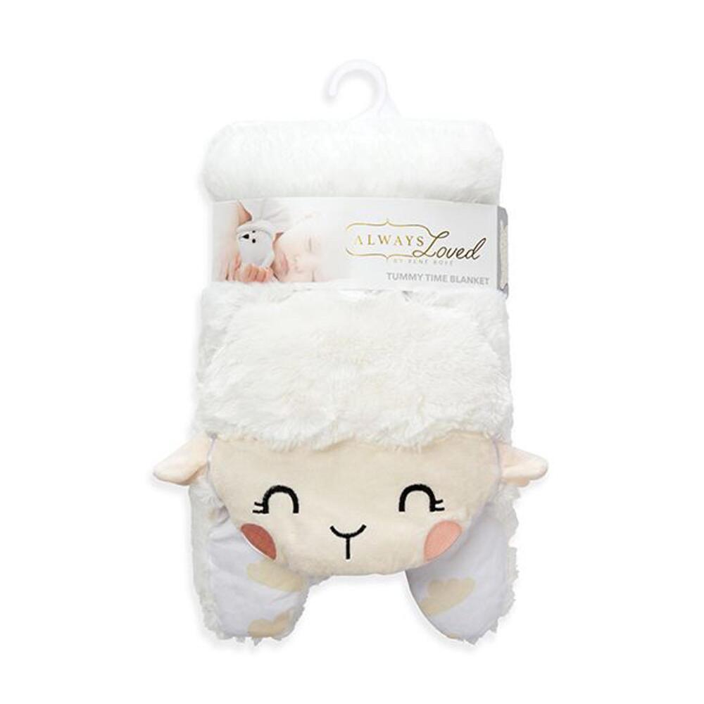 Always Loved Tummy Time Lamb Baby Blanket - NEW WITH TAGS